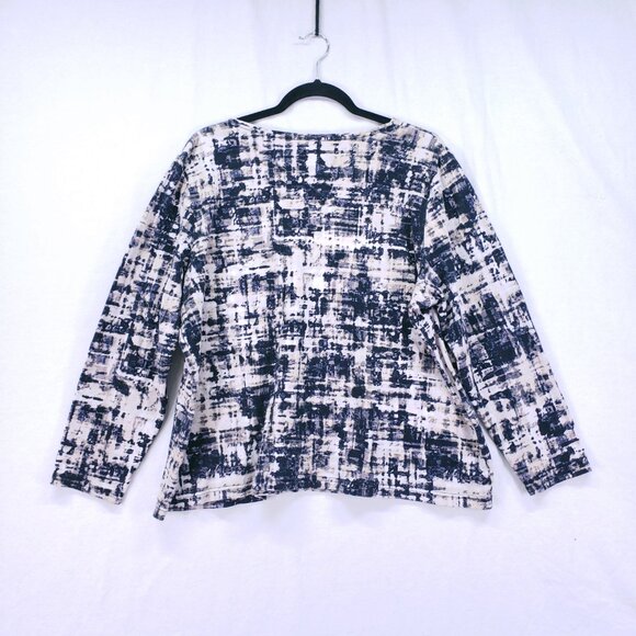 Croft and Barrow Classic Tee Abstract Pattern Plus Size 2X Long Sleeve Cotton - Picture 12 of 15